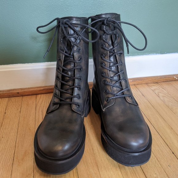 NWT Free People Collins Combat Boot / Black - Picture 6 of 7